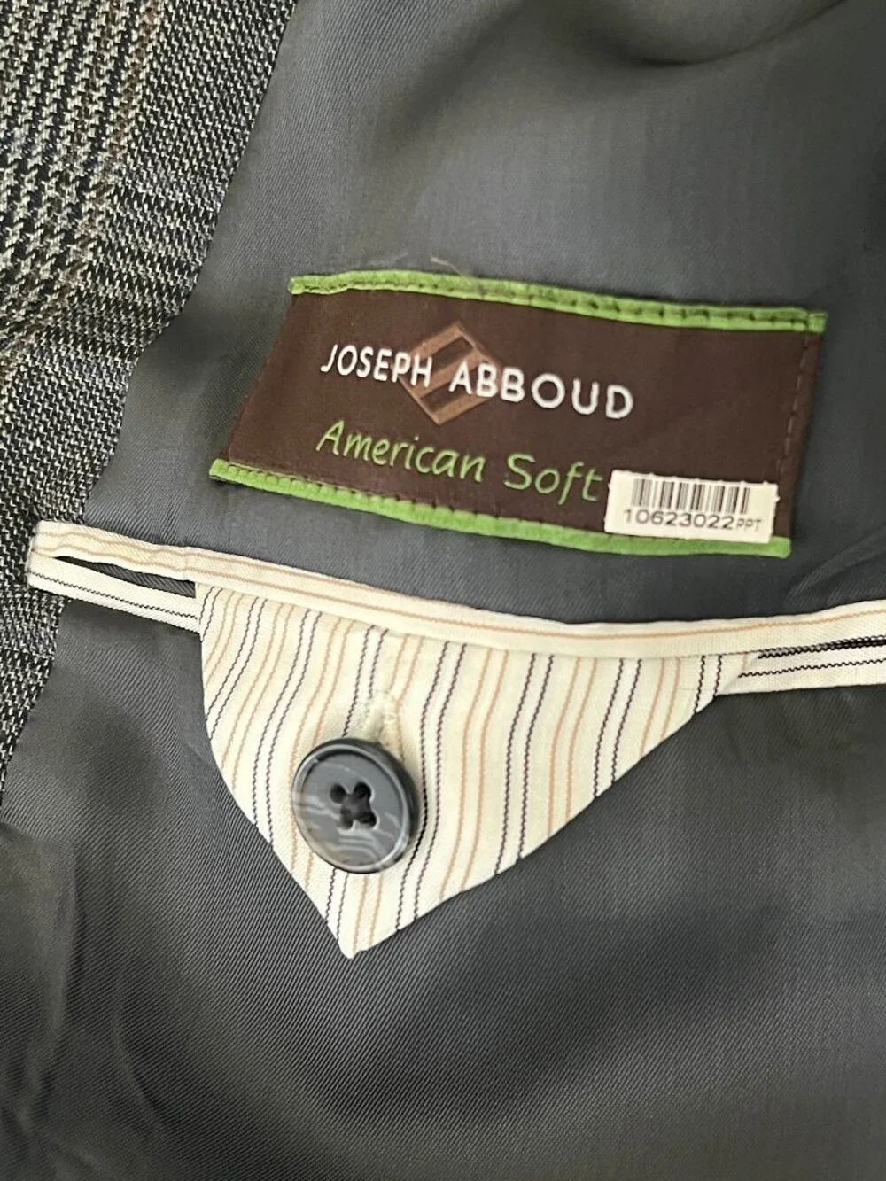 Joseph Abboud American Soft 100% Wool 3-Button Sport Coat Glen Plaid Check 42L